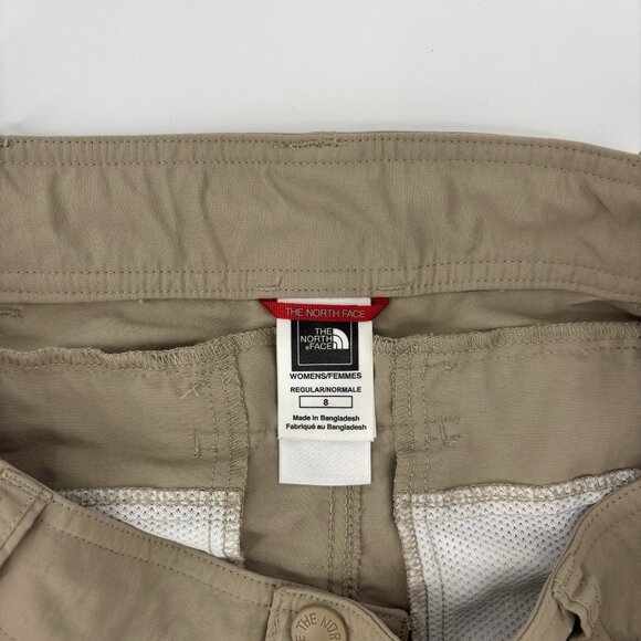 The North Face Convertible Outdoor Cargo Pants Womens Size 8 Tan Zip Off Leg - Picture 12 of 16